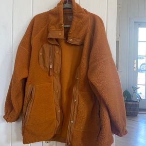 Free People FP Movement Hit The Trails Fleece Jacket Toasted Coconut Medium